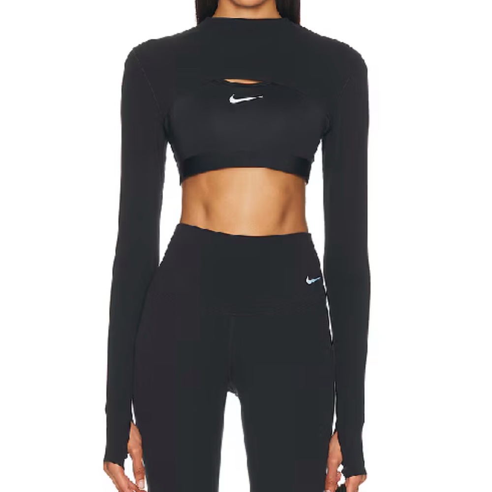 Nike Zenvy Women's Dri-FIT Long-Sleeve Shrug Top Black Small